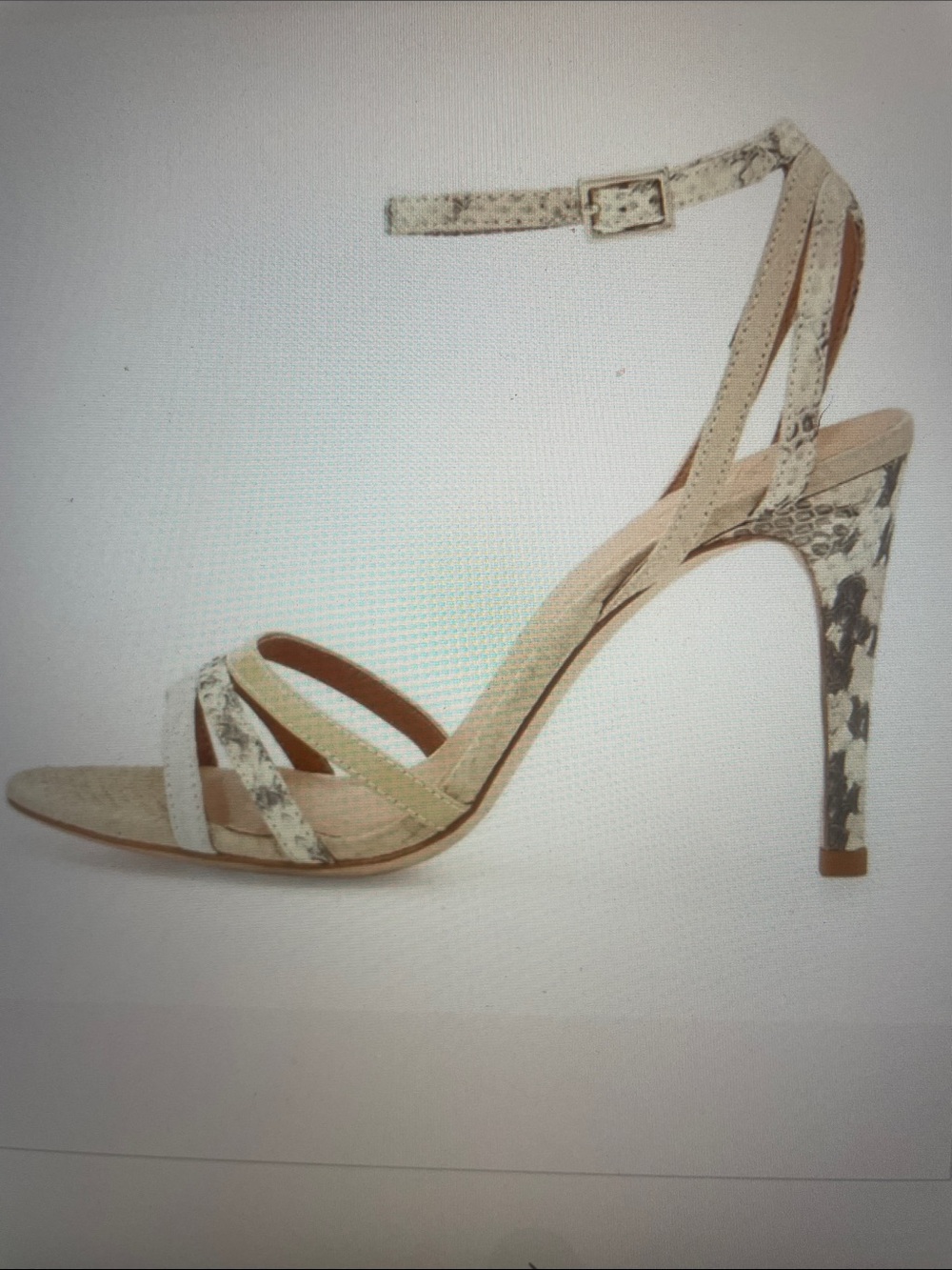 Joie Yvette nude snake embossed leather strappy sandal sz 38/8